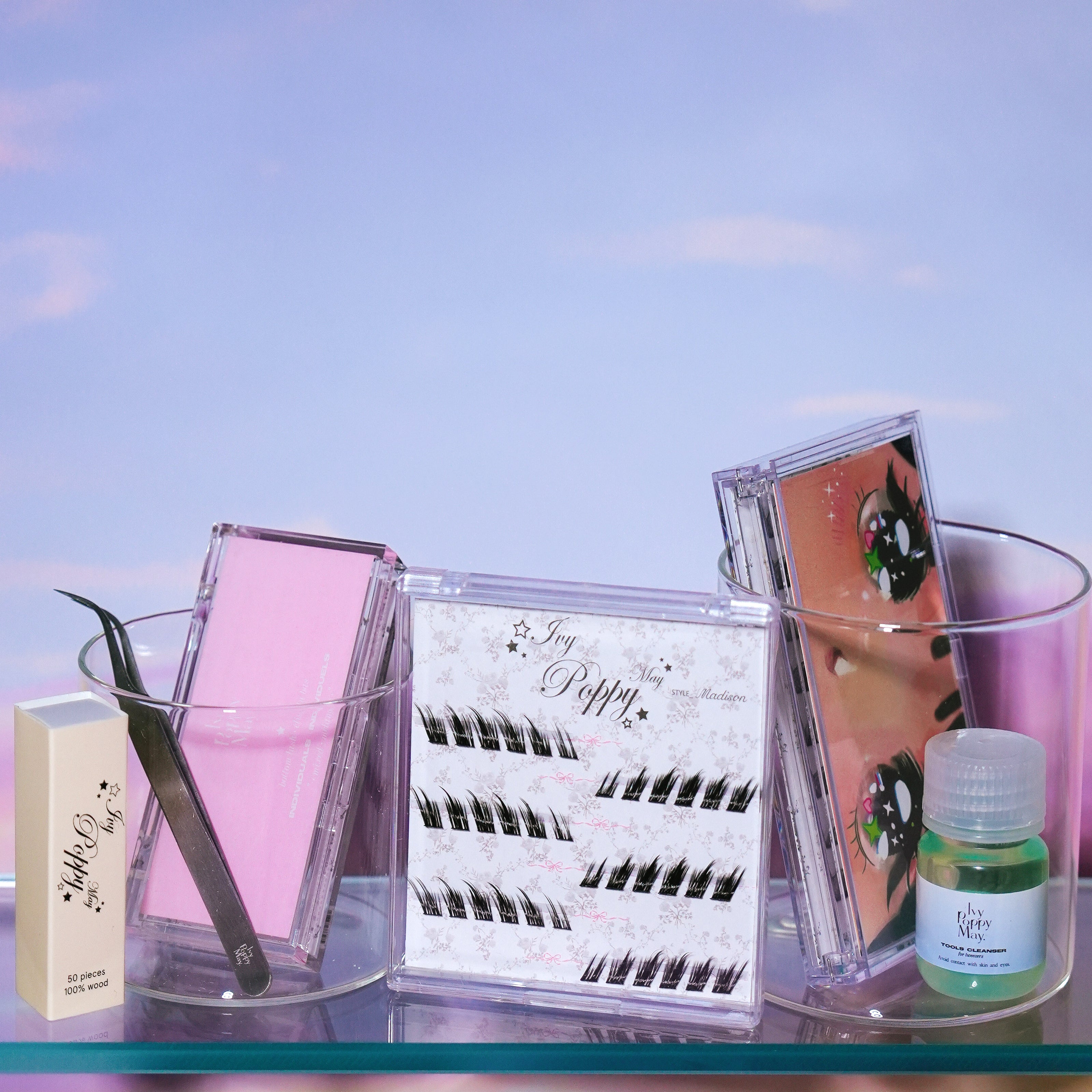 'madison' fox eye winged lash clusters