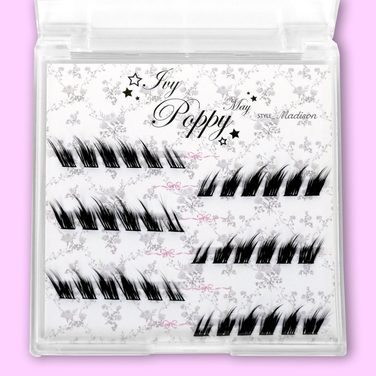 'madison' fox eye winged lash clusters