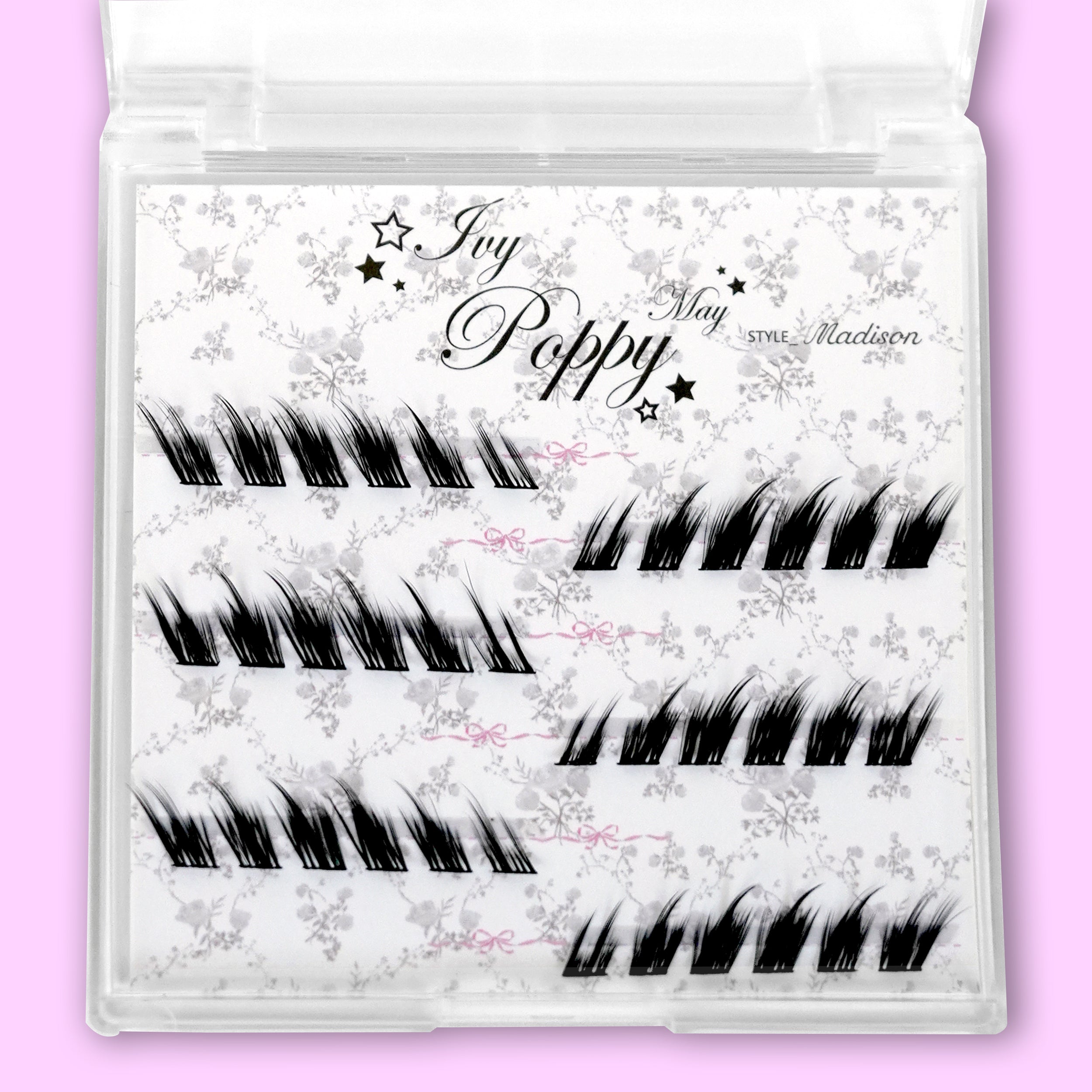 'madison' fox eye winged lash clusters